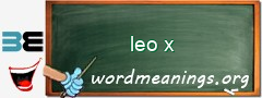 WordMeaning blackboard for leo x